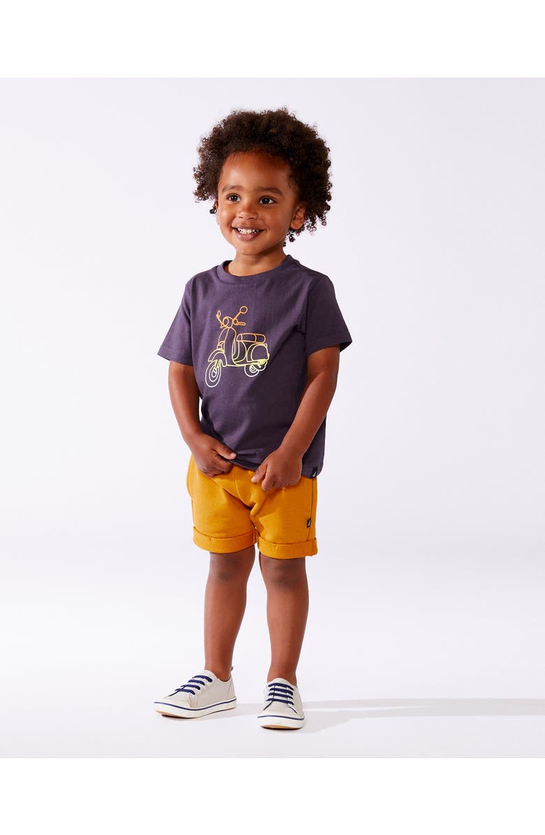 Deux par Deux Boy's Organic Cotton Tee Dark Gray And Multicolored Vespa, Alternate, color,