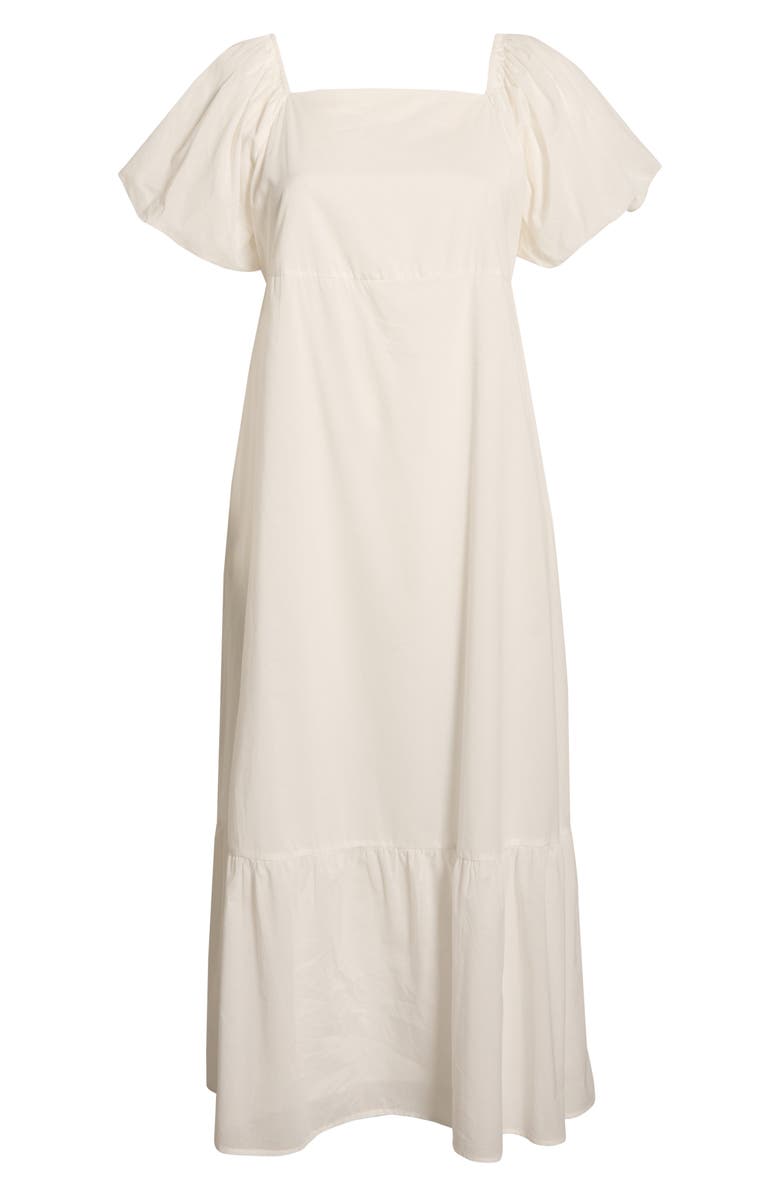 SUGARLIPS Xena Puff Sleeve Cotton Maxi Dress, Alternate, color, White