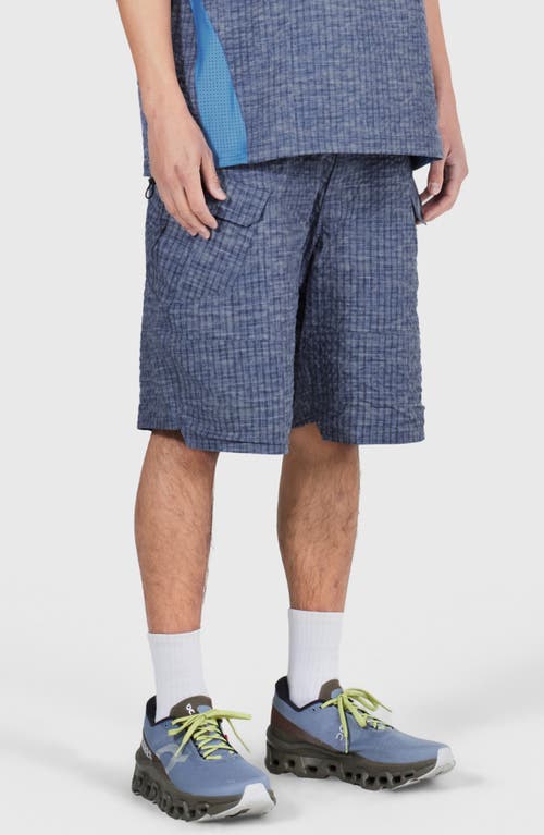 Pleasures Oval Tactical Cargo Shorts In Blue
