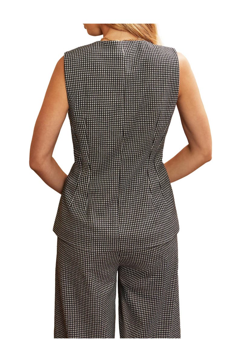 Ro&Zo Round Neck Houndstooth Waistcoat, Alternate, color, Grey