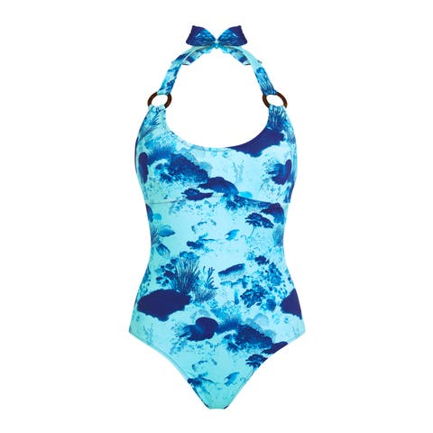 Women Halter One-piece Swimsuit Coral Reef