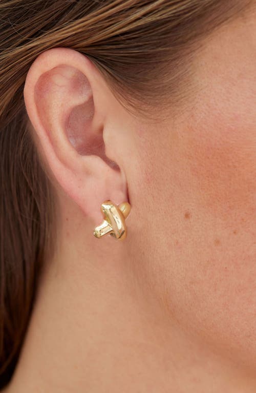 Savvy Cie Jewels Puffy X Stud Earrings In Gold