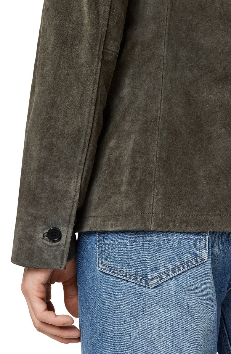 AllSaints Hornett Single Breasted Suede Blazer, Alternate, color, Gull Brown