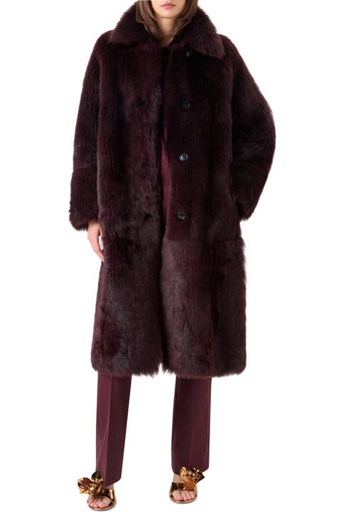 Ruth Genuine Shearling Reversible Long Coat