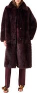 Akris Ruth Genuine Shearling Reversible Long Coat