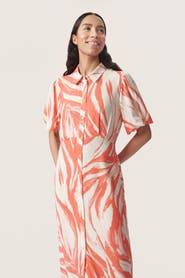 Soaked in Luxury Wynter Midi Half Sleeve Shirt Dress