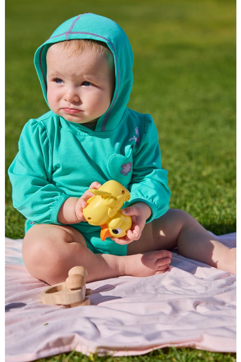 Hooded Sunzie, Alternate, color, Turquoise Narwhal