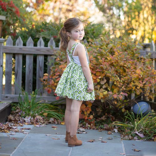 Worthy Threads Girls Pinafore Dress In Pickles