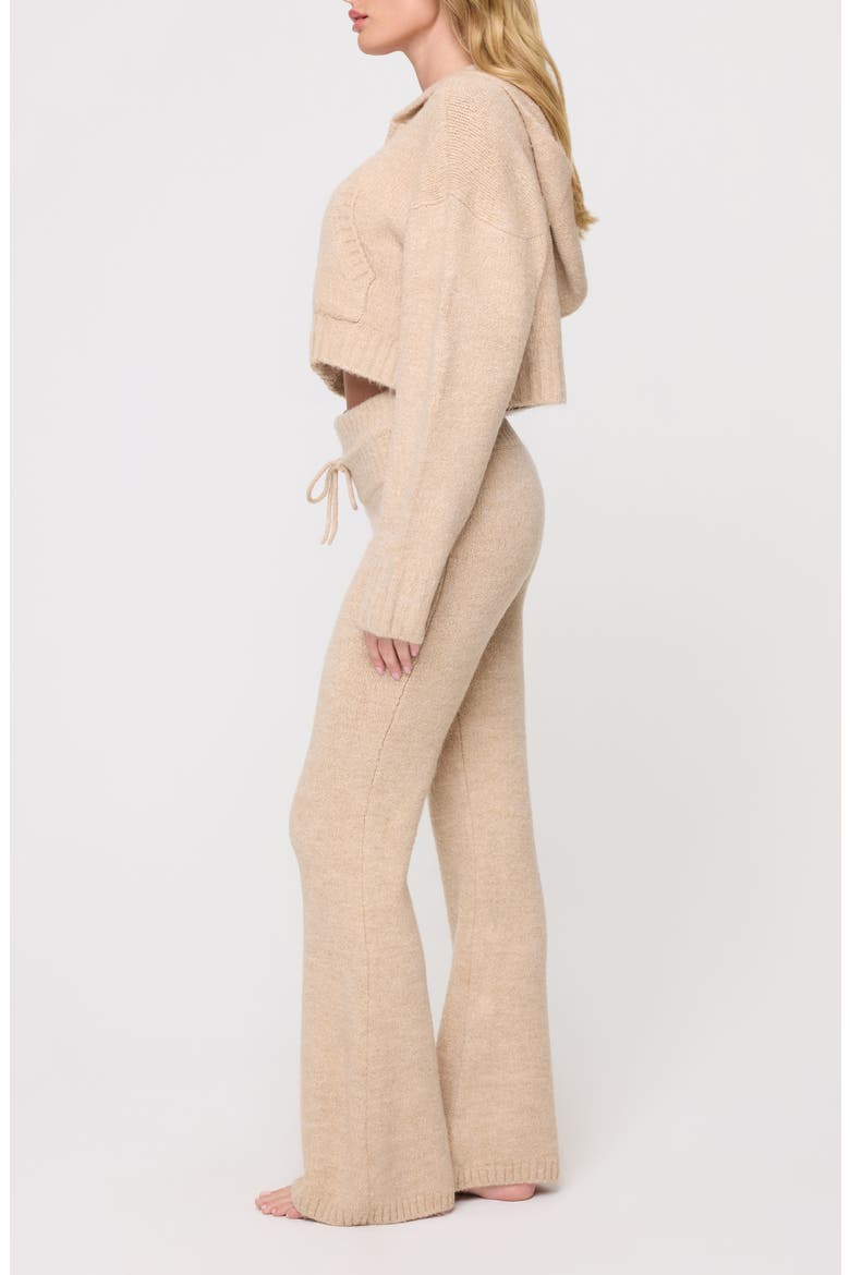 Jet Set Flare Knit Pants, Alternate, color, HEATHER OATMEAL