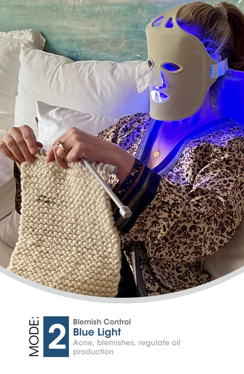 fringe Red Light Therapy Mask, Alternate, color, Light Grey