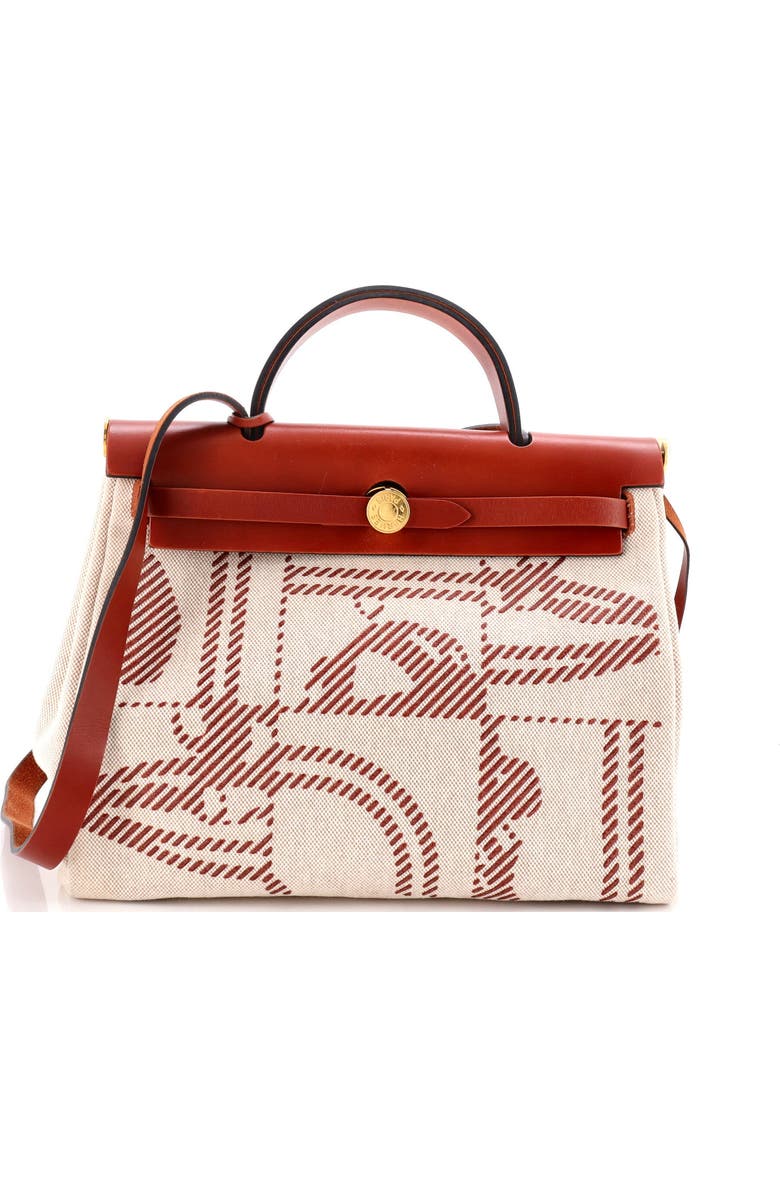 Pre-Owned Hermes Herbag Zip Relief Brides de Gala Toile and Leather 31, Main, color, Cuivre