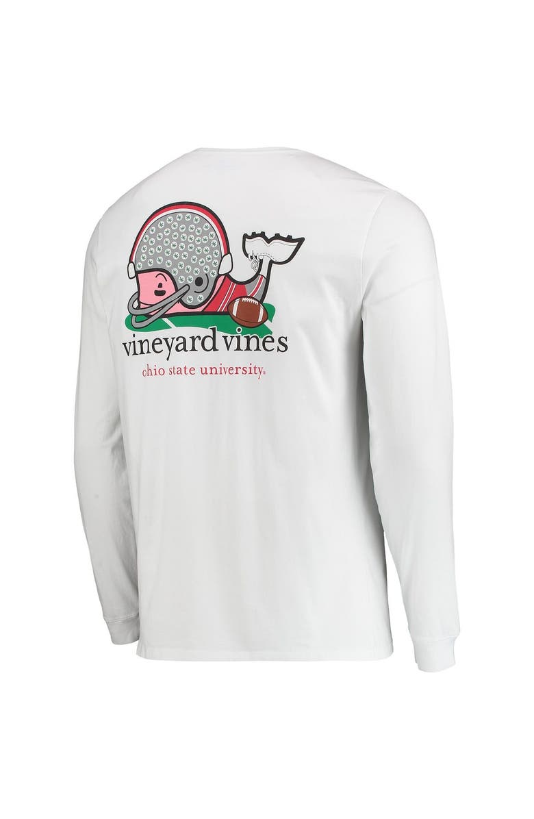 vineyard vines Men's Vineyard Vines White Ohio State Buckeyes Football Whale Long Sleeve T-Shirt, Alternate, color, 