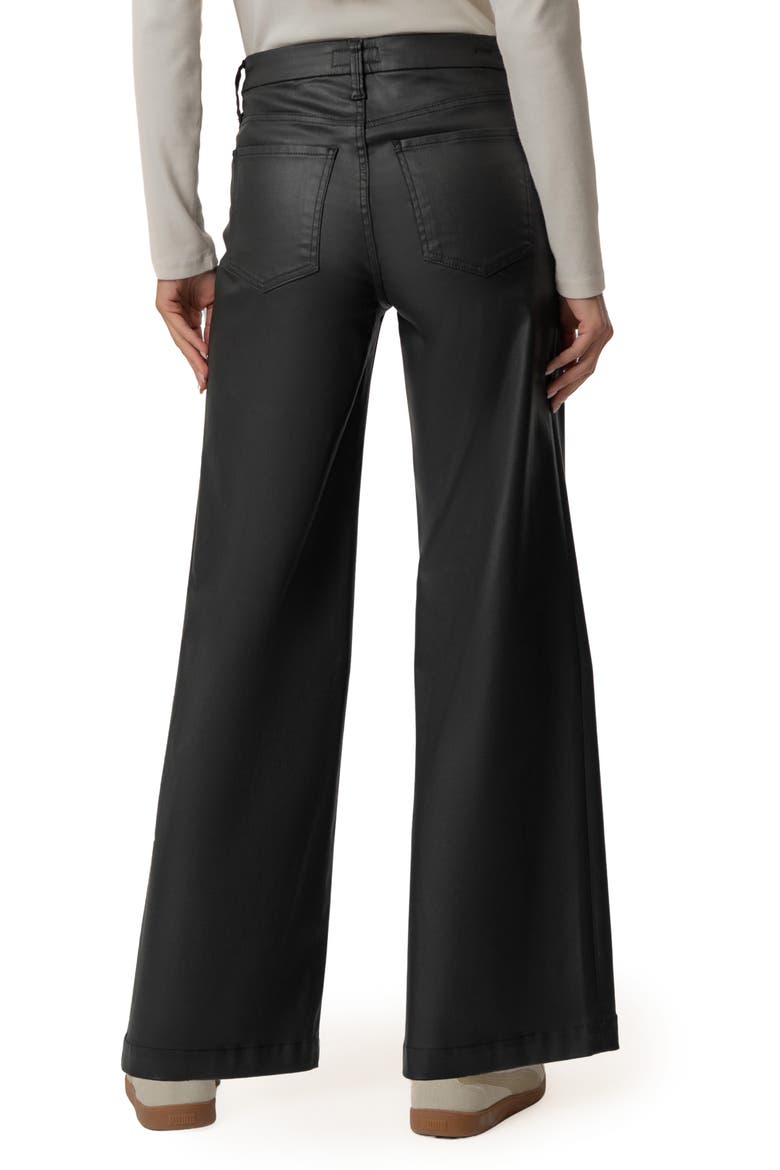 Meg Coated High Waist Wide Leg Ankle Jeans, Alternate, color, MATTE BLACK