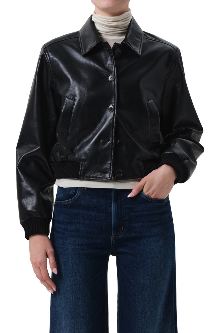 Lola Bomber Jacket, Main, color, BLACK