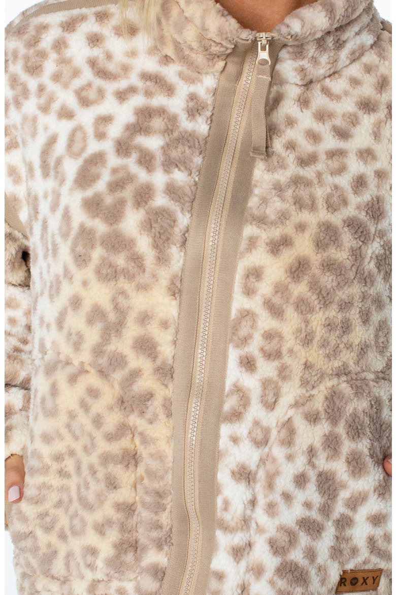 Wurlie Leopard Print High Pile Fleece Jacket, Alternate, color, VANILLA IC