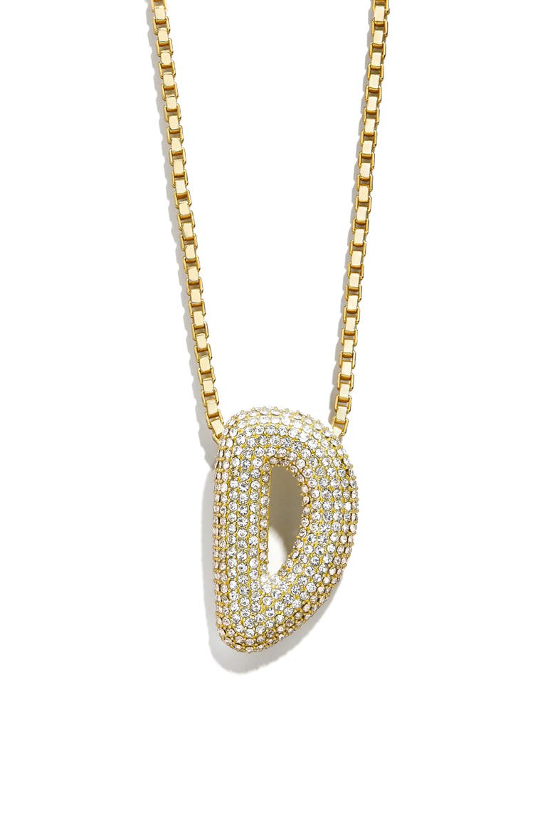 Bubble Initial Pendant Necklace, Main, color, CLEAR D