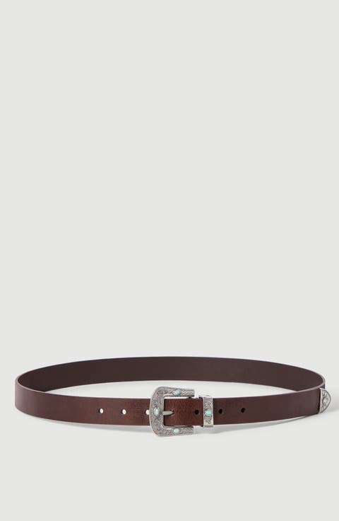Pull-up calfskin belt