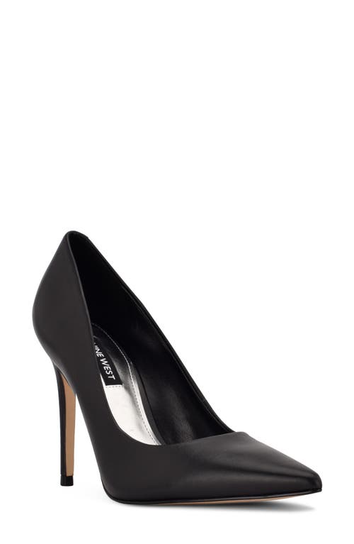 Nine West Women's Fresh Stiletto Pointy Toe Dress Pumps Women's Shoes In Black Leather