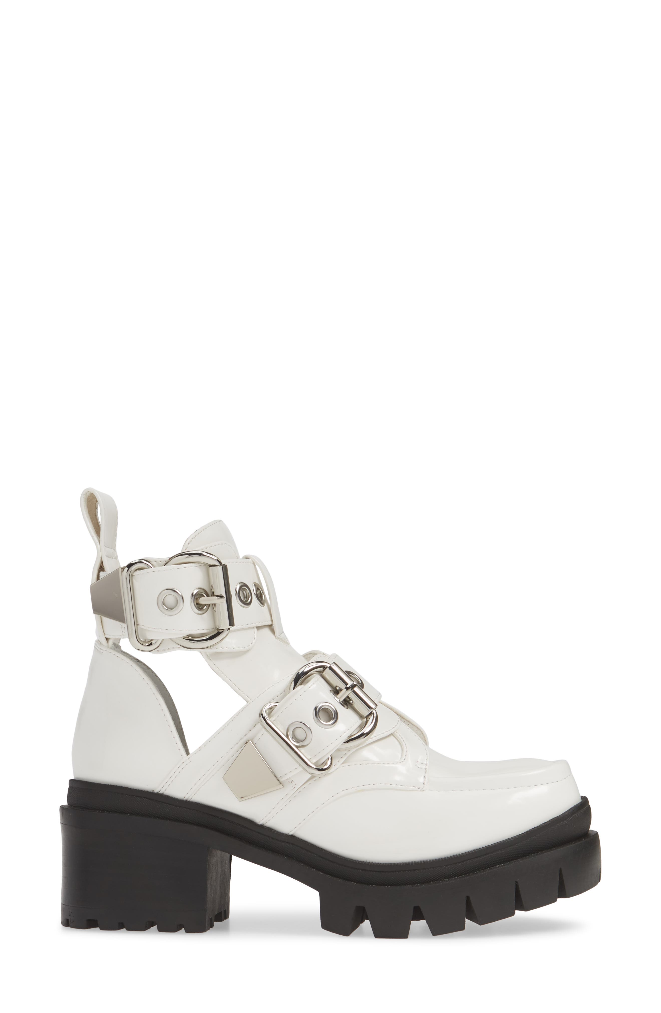 Lug Platform Bootie, Alternate, color, WHITE BOX SILVER