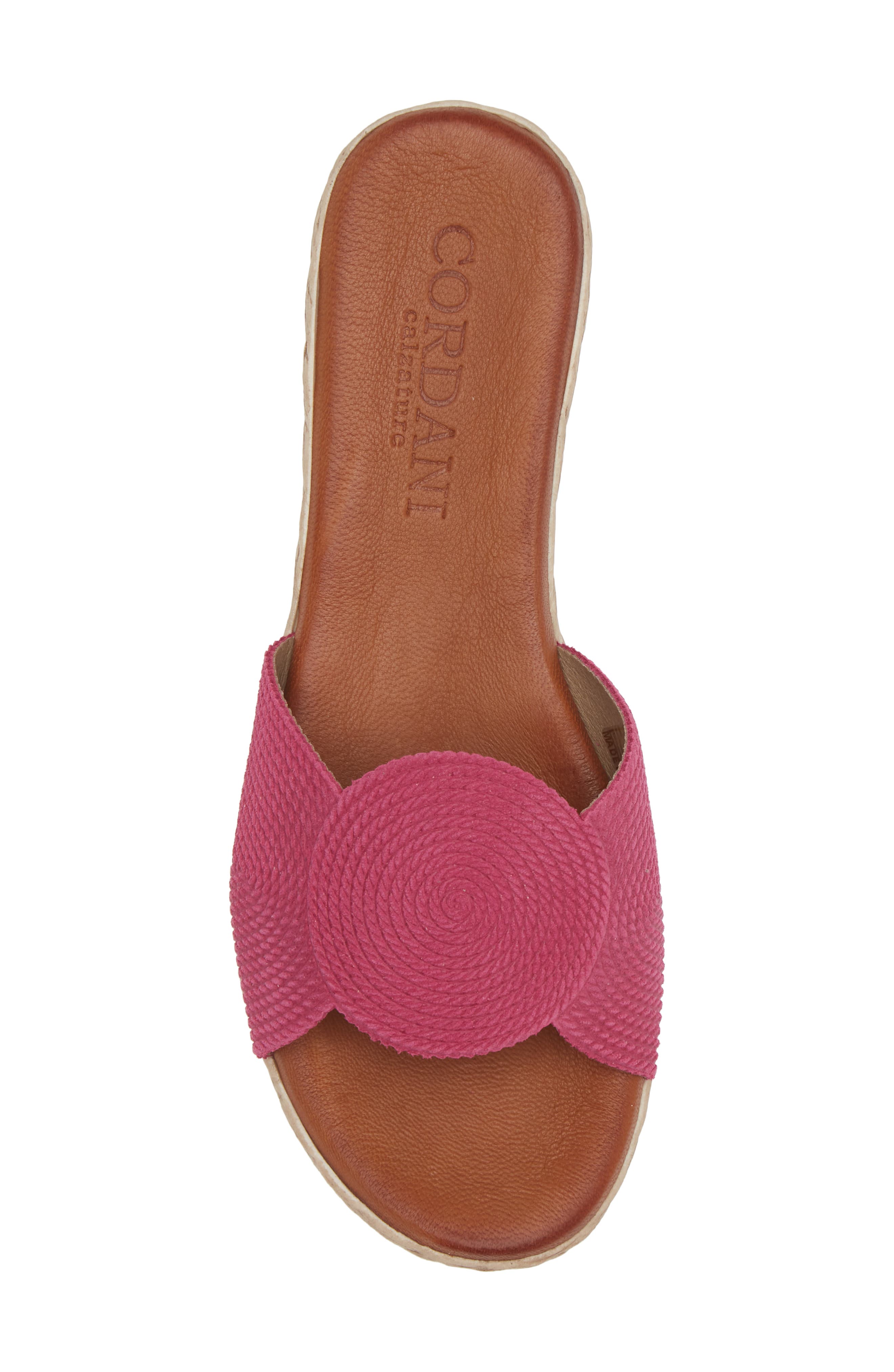 Cordani Britta Espadrille Platform Wedge Slide Sandal, Alternate, color, Fuschia Suede