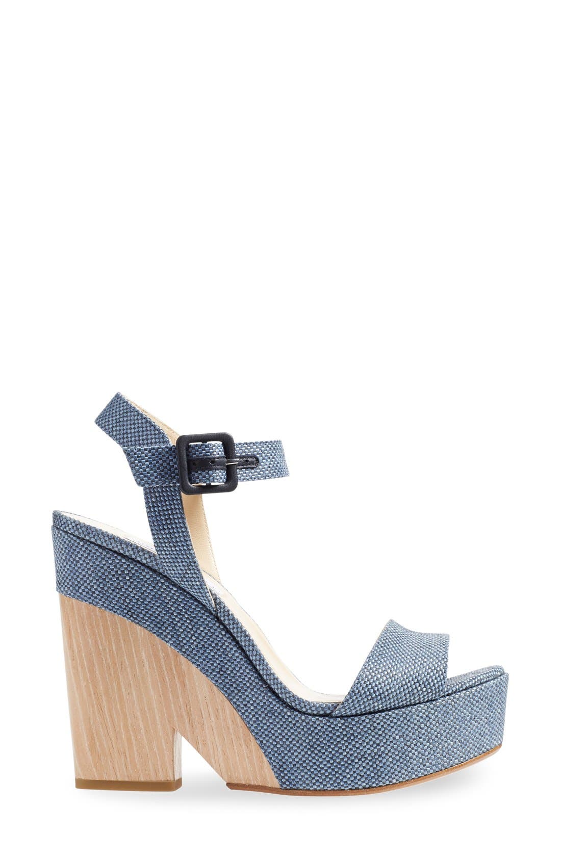'Nico' Wedge Sandal, Alternate, color, NAVY FABRIC