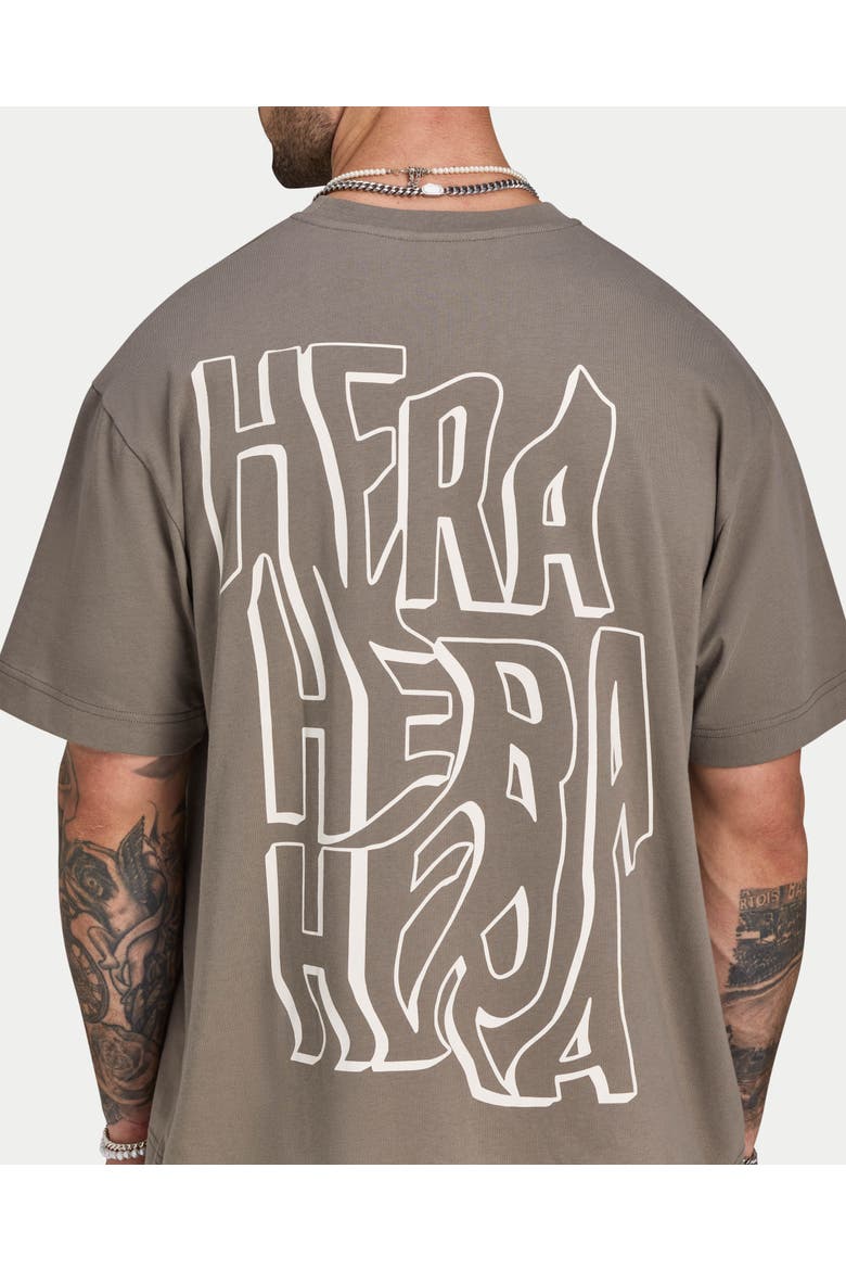 Grafitti Short Sleeve Oversized T-Shirt, Alternate, color, Marsh Grey