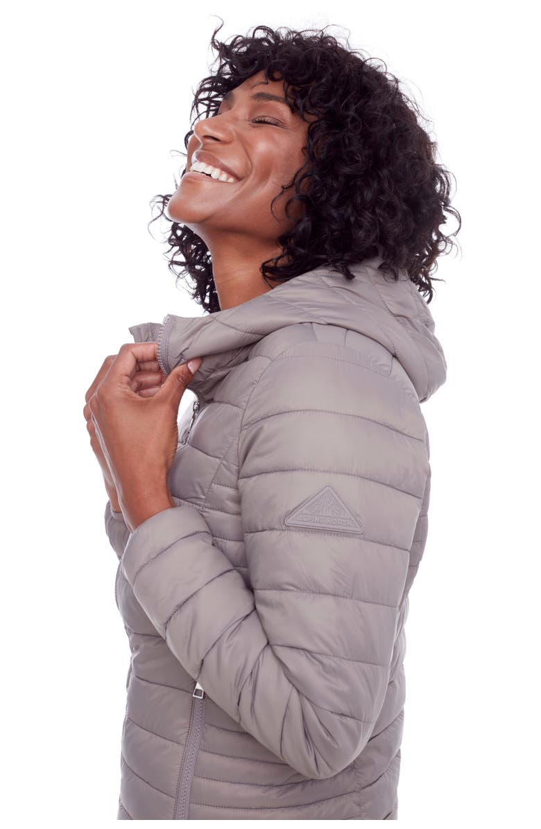 Alpine North YOHO LADIES - Vegan Down Lightweight Packable Puffer Jacket & Bag, Alternate, color, Taupe