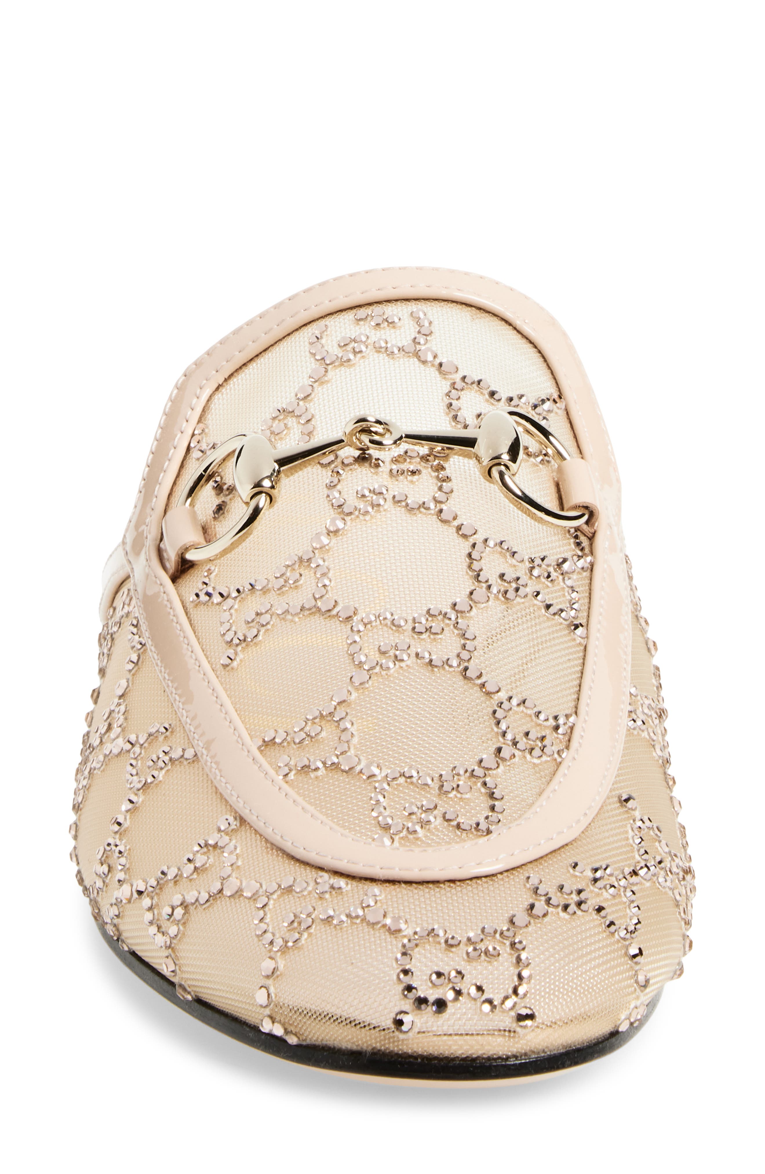 Gucci Princetown GG Crystal Mesh Horsebit Mule, Alternate, color, 681 Shell Pink