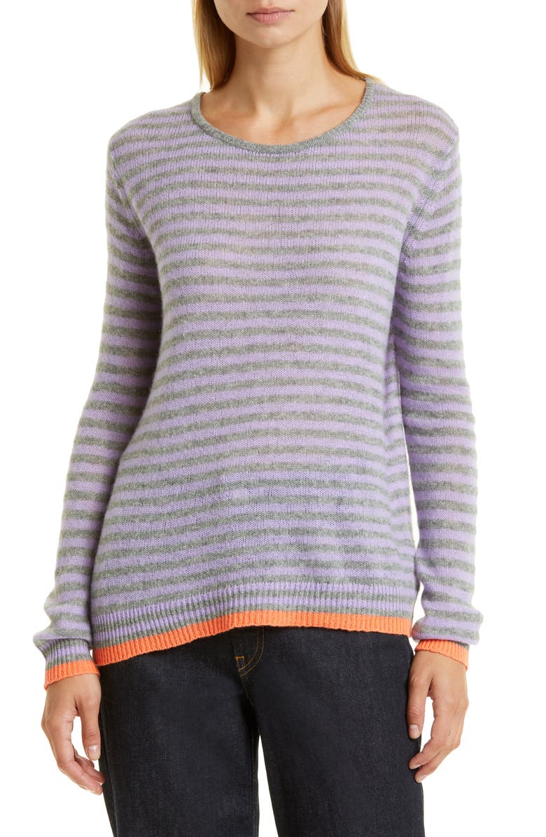 JUMPER 1234 Little Stripe Crewneck Cashmere Sweater, Main, color, 