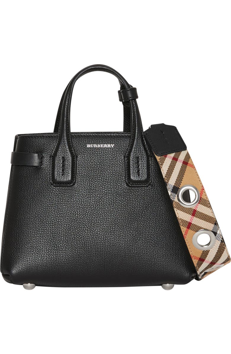 Burberry Baby Banner Leather Satchel, Main, color,