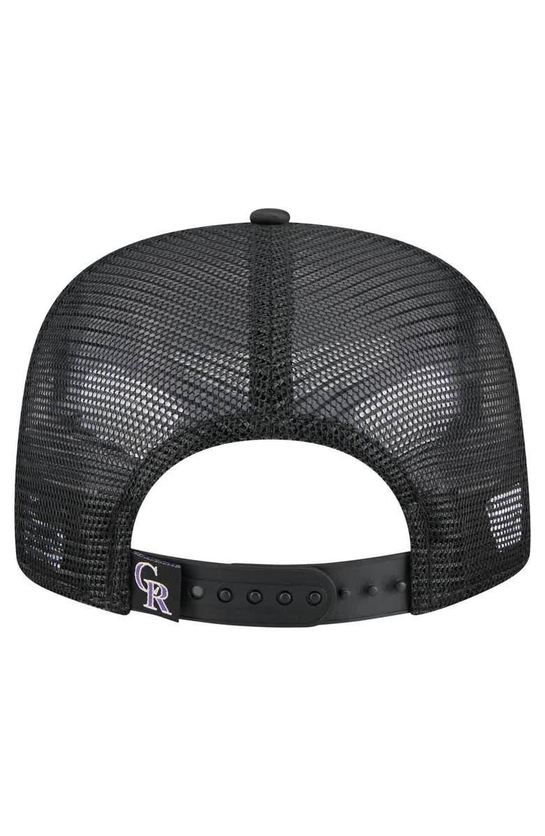 New Era Men's New Era Black Colorado Rockies Retro Satin Script Golfer Adjustable Hat, Alternate, color, Black