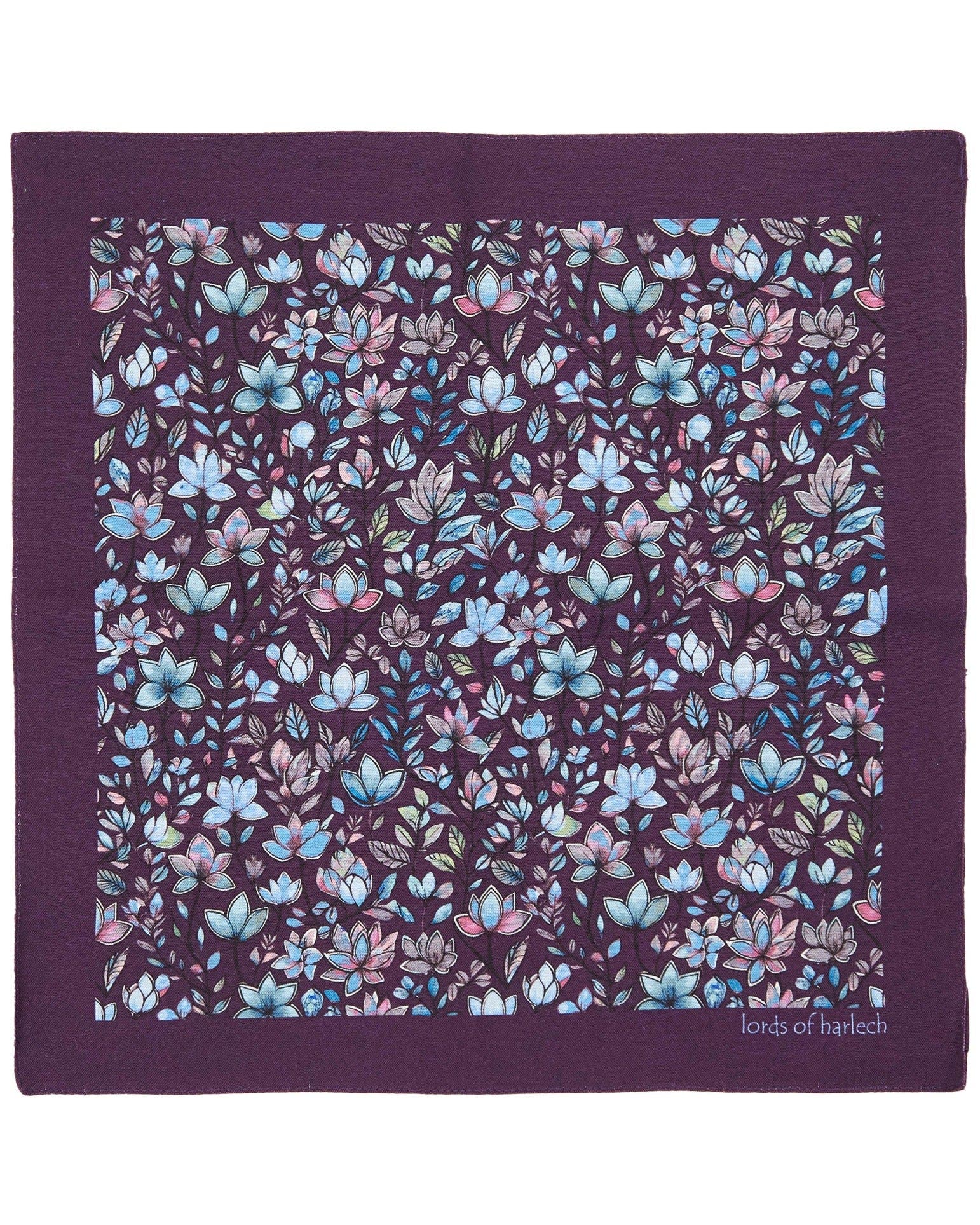 Lords Of Harlech Hudson Merino Wool Handkerchief Pocket Square In Multi