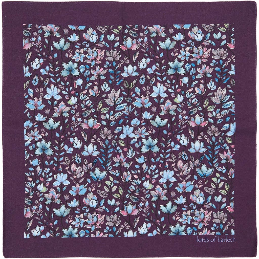 Lords Of Harlech Hudson Merino Wool Handkerchief Pocket Square In Multi