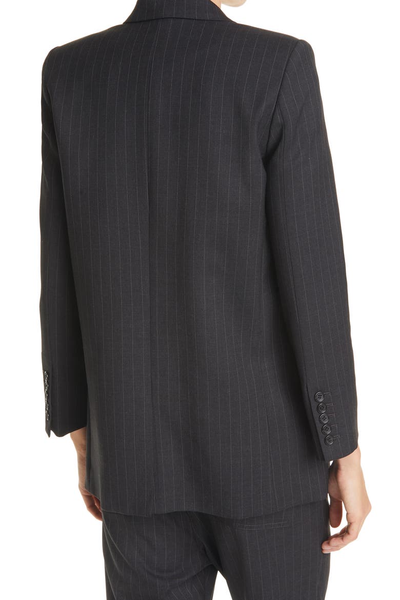 Diane Pinstripe Stretch Wool Blazer, Alternate, color, DARK CHARCOAL PINSTRIPE