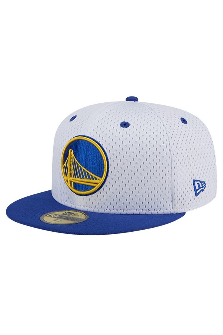 Men's New Era White/Royal Golden State Warriors Throwback 2Tone 59FIFTY Fitted Hat, Alternate, color, White