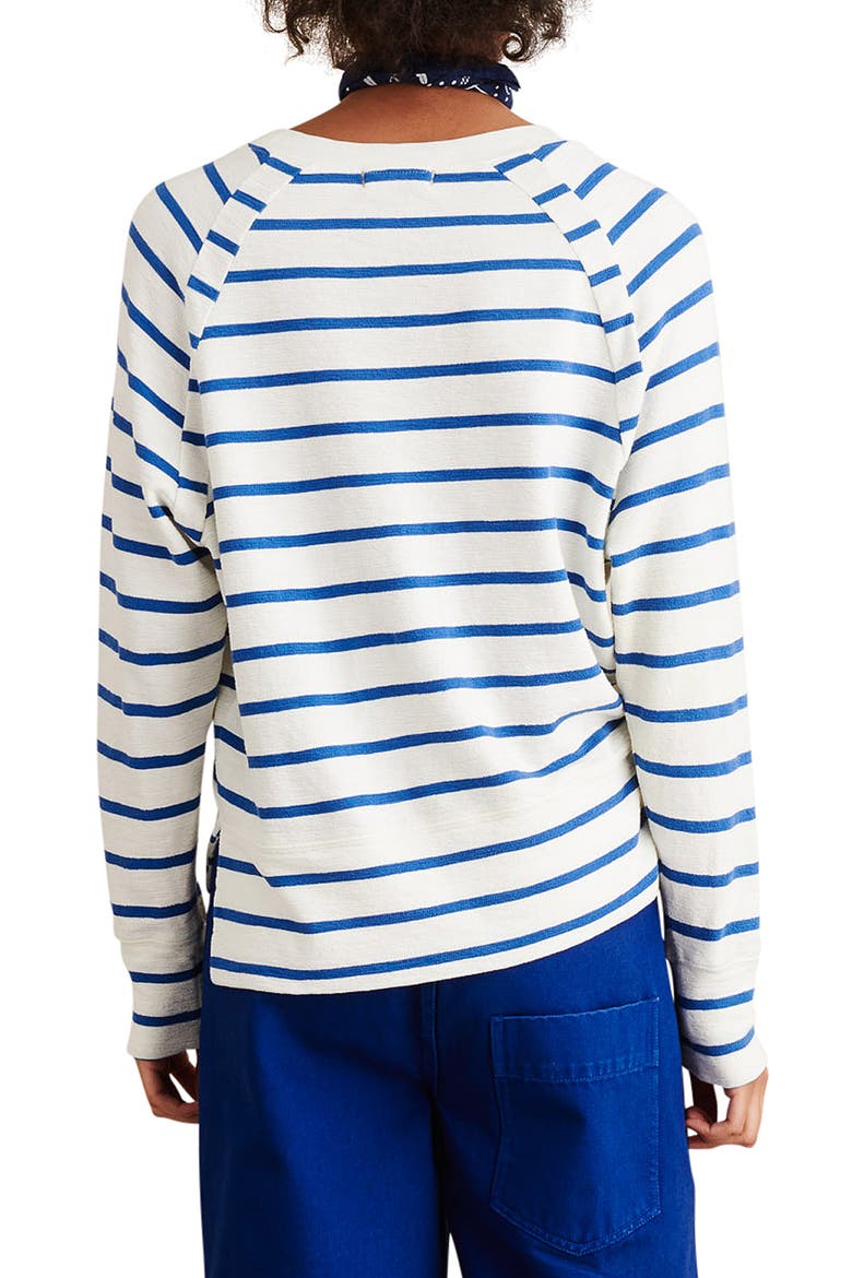 Raglan Sleeve Sweatshirt, Alternate, color, WHITE/ COBALT