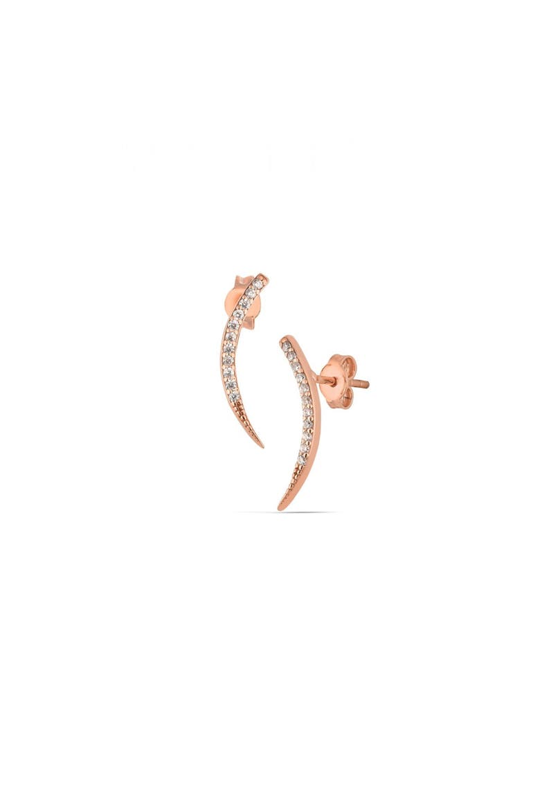 Sterling Silver Fishbone Earrings, Main, color, Gold