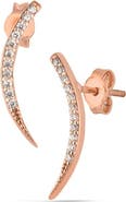 Spero London Sterling Silver Fishbone Earrings