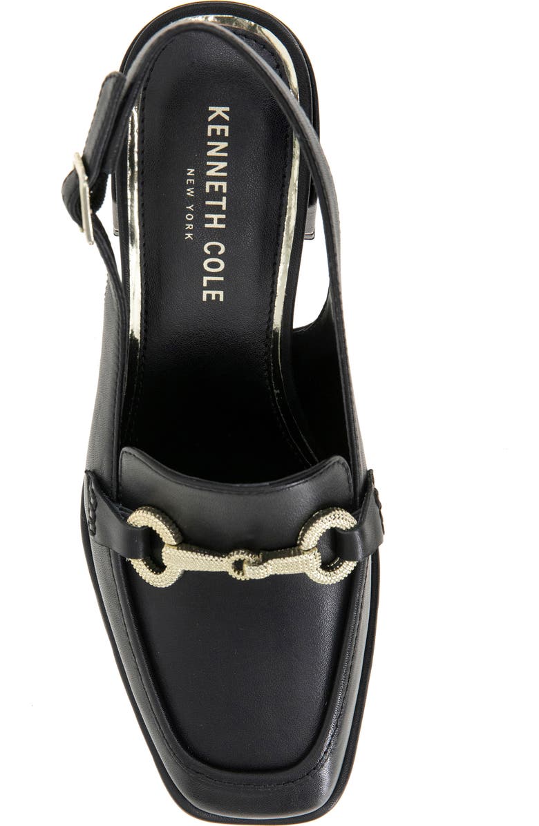 Kenneth Cole Elina Slingback Bit Loafer Pump, Alternate, color, Black Leather