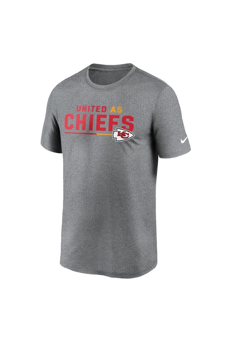 Men's Nike Heather Gray Kansas City Chiefs Legend Team Shoutout Performance T-Shirt, Alternate, color, Heather Gray