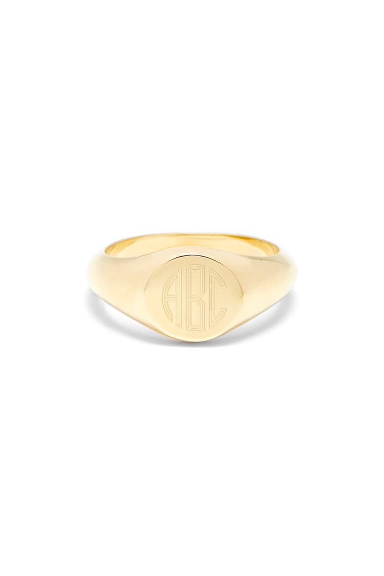 Claire Personalized Monogram Signet Ring, Alternate, color, GOLD