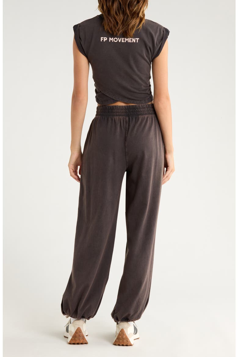 FP Movement Hot Shot Logo Crop T-Shirt & Sweatpants Set, Alternate, color, BLACK COMBO