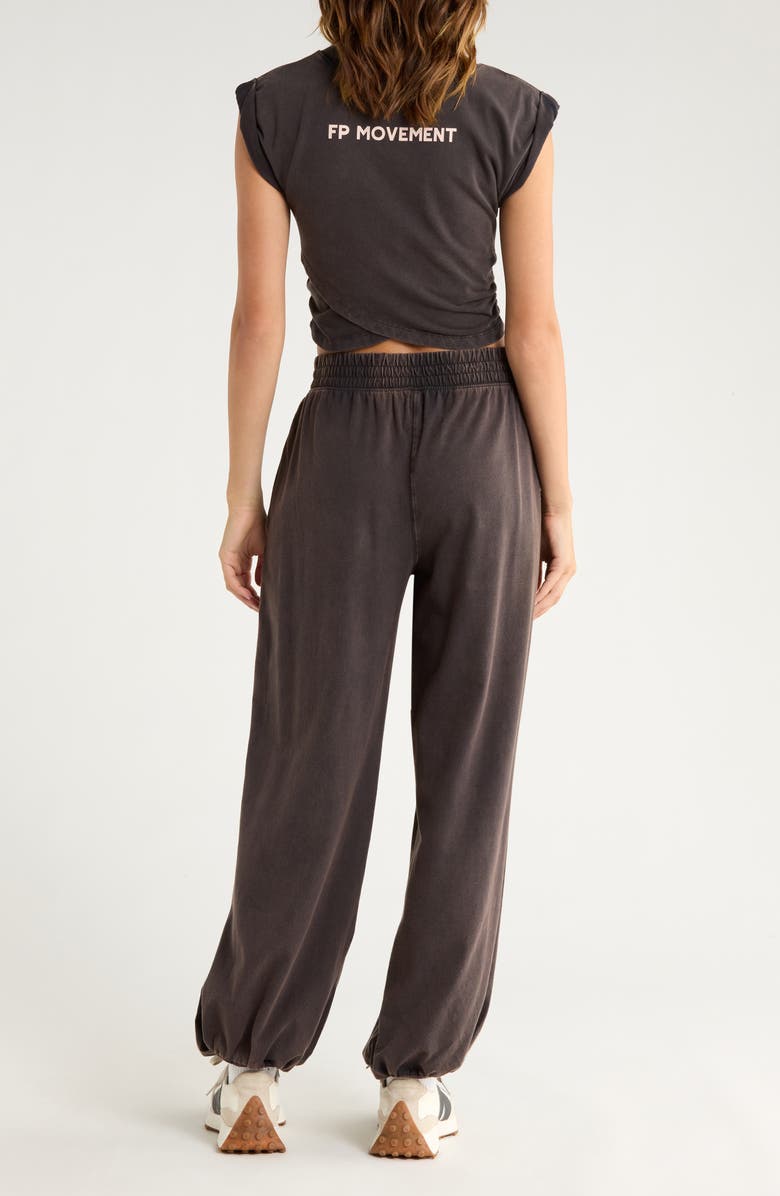 Free People FP Movement Hot Shot Logo Crop T-Shirt & Sweatpants Set, Alternate, color, Black Combo