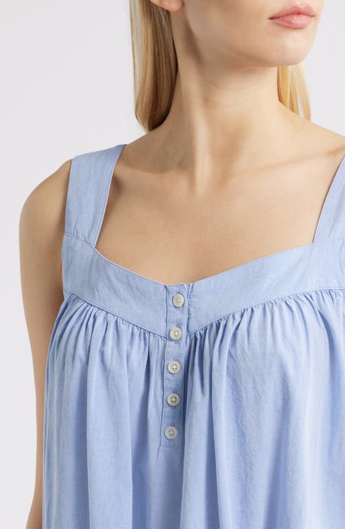 Nordstrom Cotton Shirting Nightgown In Blue