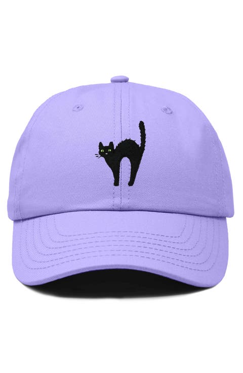 Black Cat Embroidered Casual Hat