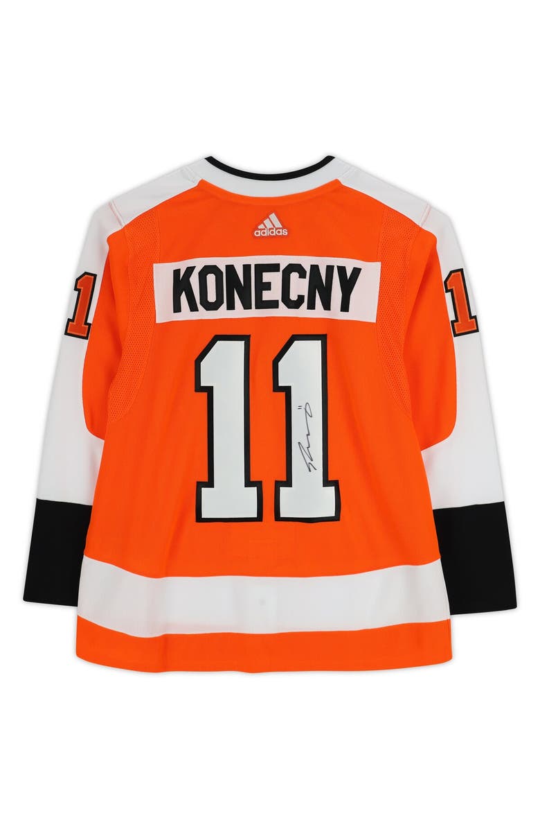 FANATICS AUTHENTIC Travis Konecny Philadelphia Flyers Autographed Orange Adidas Authentic Jersey, Alternate, color, 