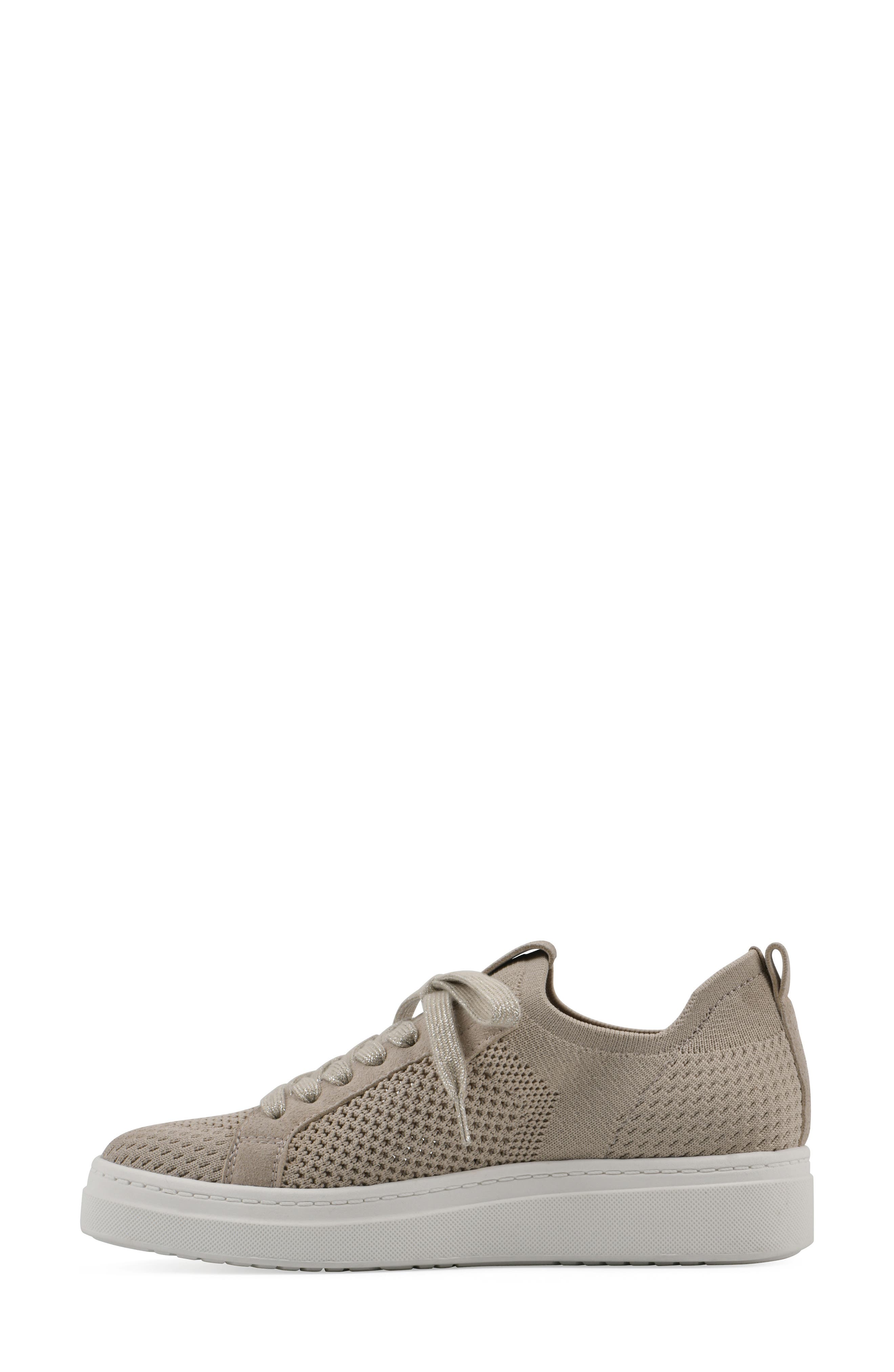 White Mountain Footwear Uncut Woven Sneaker, Alternate, color, Taupe Fabric