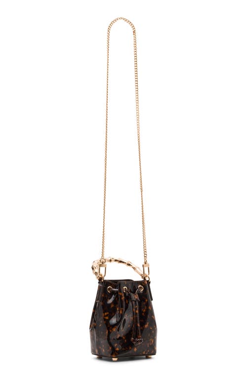 Anne Klein Mini Drawstring Bucket Bag In Brown