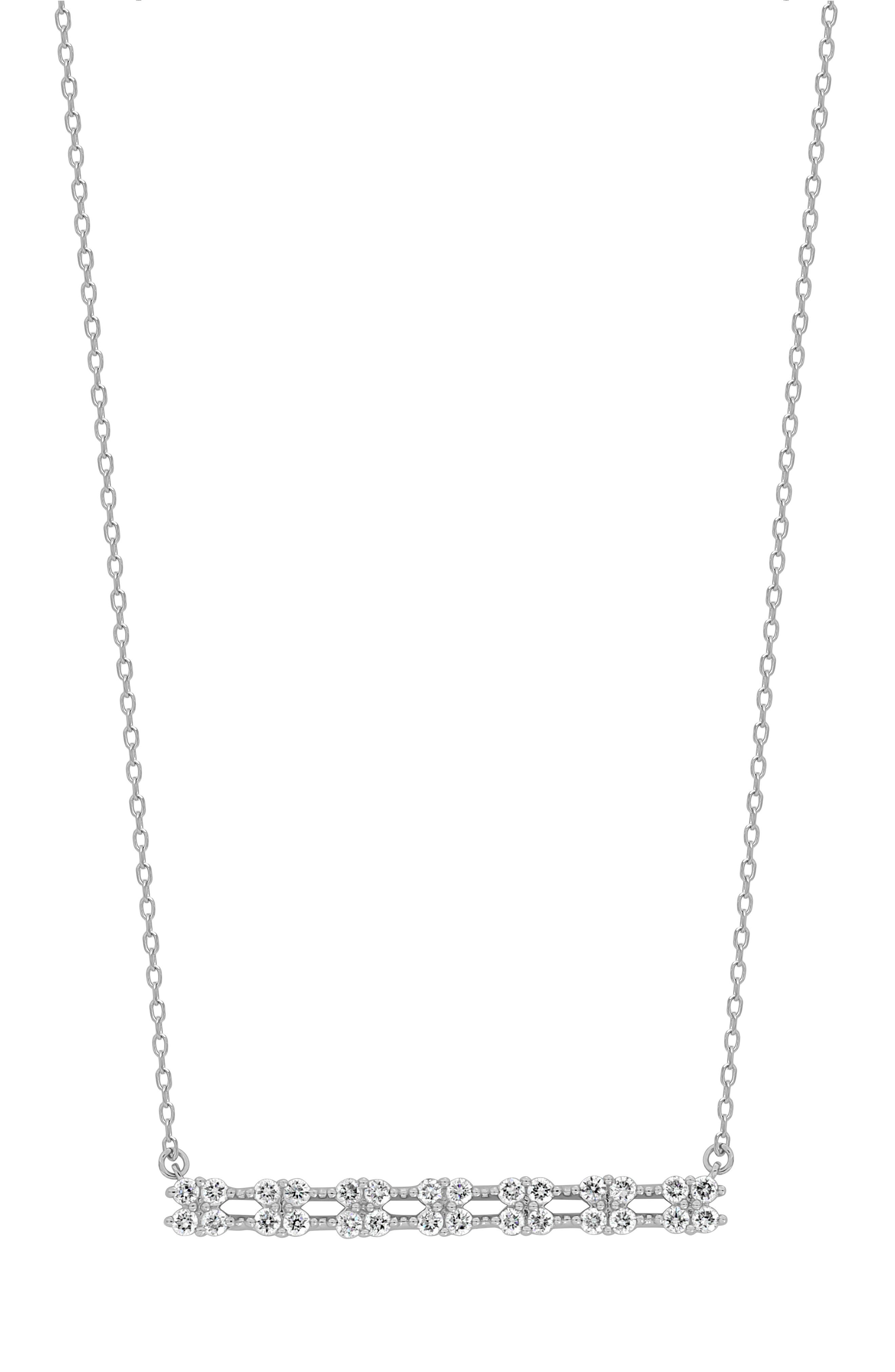 Audrey 18k Gold Diamond Bar Pendant Necklace