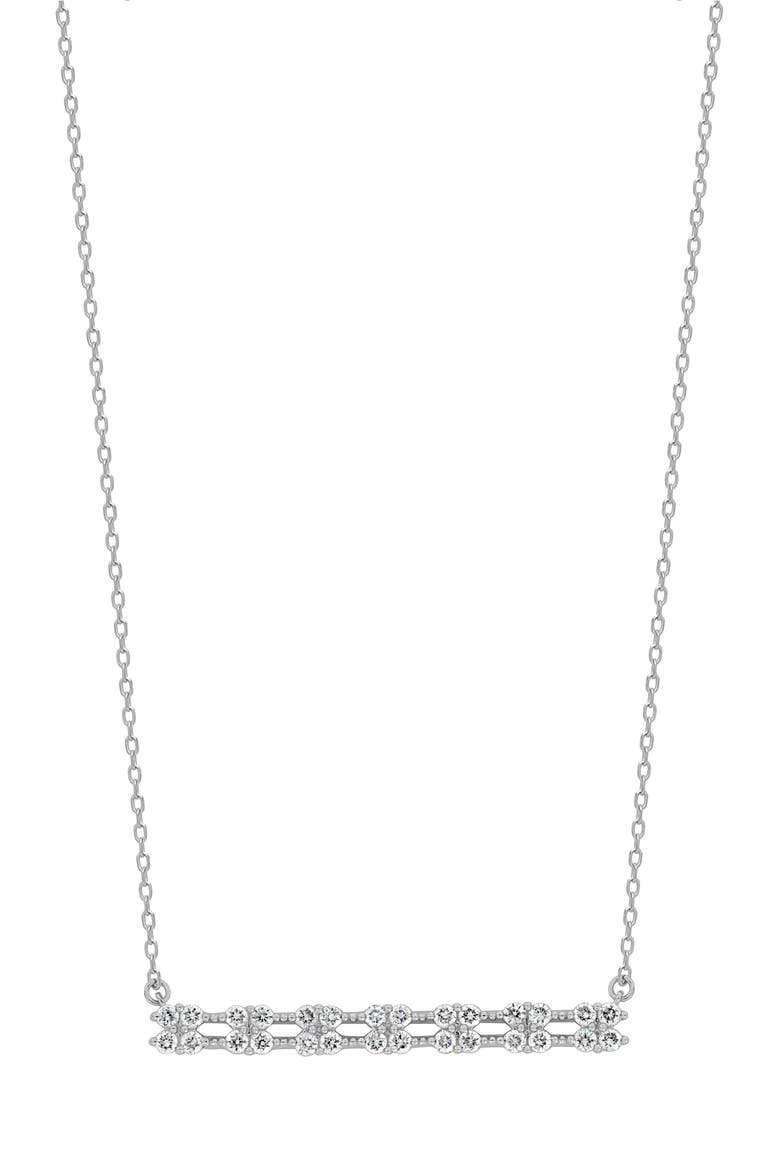 Audrey 18k Gold Diamond Bar Pendant Necklace, Main, color, 18KW